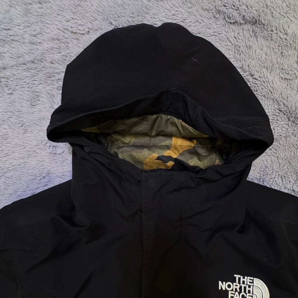 The North Face Men Large Balham 550 Down Warm Insulated Winter Jacket Black Camo - Picture 7 of 16
